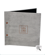 LUCA LINO mit Buchschrauben, Speisekarten Sanddorn